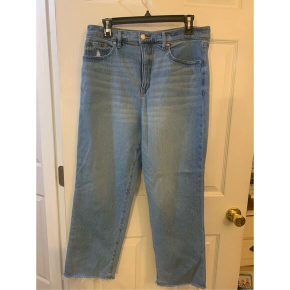 LOFT JEANS STRAIGHT DISTRESSED ANKLE LIGHT WASH HIGH WAIST SZ 12 - Picture 11 of 14